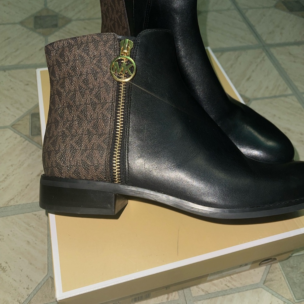 Michael Kors Black and Brown Ankle Boots